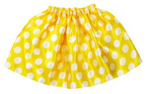 水玉ソフトサテンスカート 黄